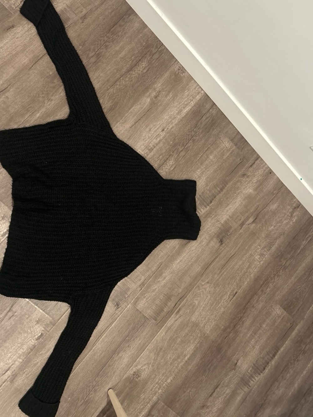 Leith Black Chunky Turtleneck Sweater